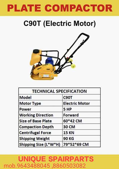 Plate compactor with 5 Hp motor
3ton compaction
https://www.uniquespareparts.com/
https://youtube.com/@HBCM
https://www.facebook.com/profile.php?id=100090548265325&mibextid=ZbWKwL
mob.9311341657,8860503082
 #HouseConstruction  
 #constructioncompany 
 #constructionsite