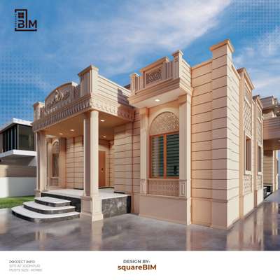 "Embracing tradition with a modern twist 🌟✨ Discover the elegance of our Jodhpur stone house, where heritage meets contemporary charm.
.
.
.
Design : @square.bim

#Jodhpur #sandstone #StoneHouse #rajasthan #jaipur #jaisalmer #jodhpurstone #exteriordesign #homedesign #dreamhome #designinspiration #residentialdesign #TraditionalWithATwist #ModernLiving #ArchitecturalDesign #HeritageHome #rajasthanistyle #LuxuryLiving #indianarchitecture 
#3drender #beautifulhomes