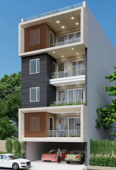morden elevation of on residence building -o going project