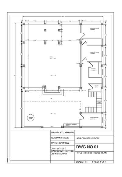 46 X 60ft House Plane. we provide best design in all over India #HouseDesigns #HomeAutomation #50LakhHouse #ContemporaryHouse #SmallHouse #40LakhHouse #5LakhHouse #housedesign #HomeDecor #homesweethome #trending #trendinghouse #asrcunstruction #Ashwani