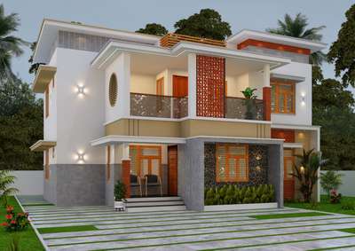 # front elevation # 3d view # modern elevation # extension project # addition of first floor # flat elevation # renovation project