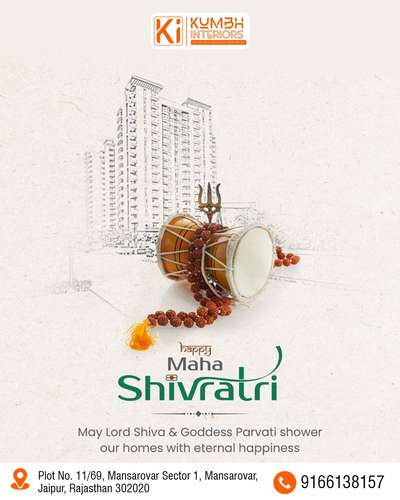 ✨ Har Har Mahadev ✨

On this divine occasion of Maha Shivratri, may Lord Shiva bless your home with peace, prosperity, and powerful positive energy.

At Kumbh Interiors, we believe every space should reflect strength, balance, and serenity — just like Mahadev himself. 🕉️

This Maha Shivratri, transform your home into a sacred and beautiful space with thoughtful design and divine elegance.

📍 Designing Dreams with Devotion
📞 Book your consultation today

#MahaShivratri #HarHarMahadev #KumbhInteriors #LuxuryInteriors #JaipurInteriors #DivineDesign #InteriorDesign
www.kumbhinteriors.com
#shubhashishgeeta #kedia #mansarovar #jaipur