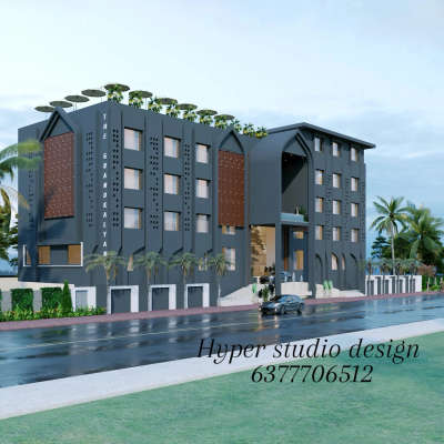 Hotel Elevation design 
 #hotel_design  #hotelinterior 
#exteriordesigns