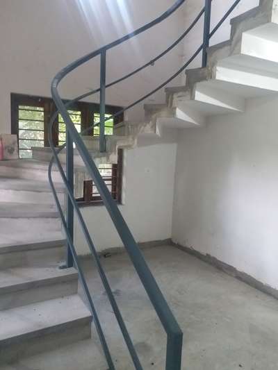 #curving u shaped handrails with GI square tube....