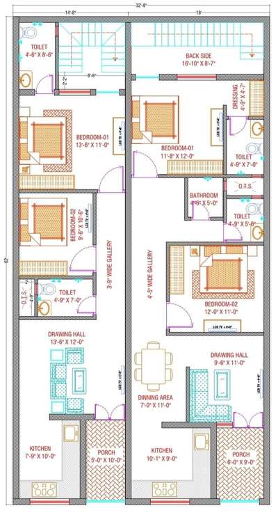 #RR construction enquiry call me 📞 # free house plan 32.8 by 62