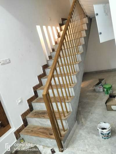 GI SQUARE TUBE Teakwood HANDRAIL