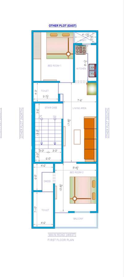 2 bhk with attach washroom and wardrobe