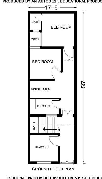 17'-6" X55'-0" hous floor plan ₹₹₹  #sayyedinteriordesigner  #FloorPlans