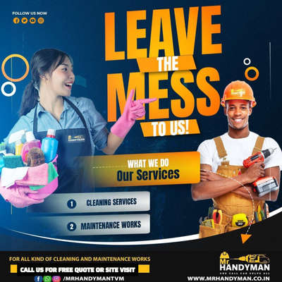 Leave the mEss to Us! 

 #cleaningsolutions #cleaningservices #mrhandymantvm #housecleaning