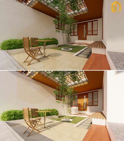 Exterior Courtyard Design by Keystone Architectural Design Studio at Kumbalam residence.