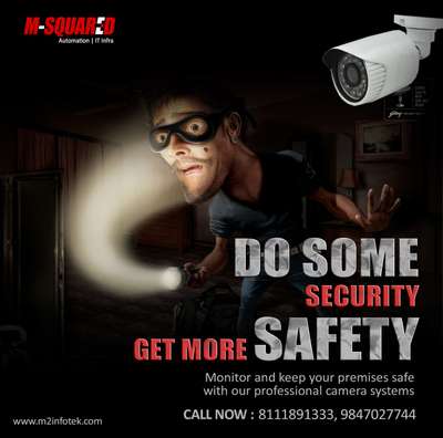 security solutions for your work and home. Monitor your home from your workplace. For more details contact us now @ 8111891333