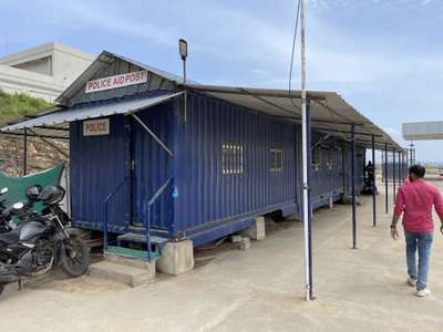 Police aid post container work installed at  2018 and still standing stronger at vizhinjam adani port
 #adani  #container #containerhouse  #containerhome #Architectural&Interior