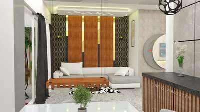 Design project Living 3D view at Nanma Flat Muvattupuzha