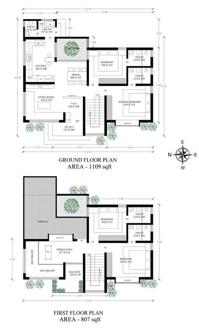 1917 sqft 4 BHK Residencial building plan. #architecturedesigns  #KeralaStyleHouse  #FloorPlans  #planing