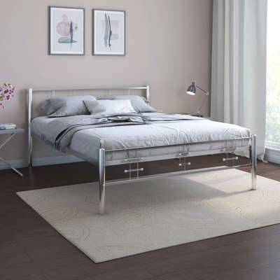 Queen size stainless steell cot  with 20% off                                      202,18 gauge stainless steel used for superior strength and durability and it is very easy to install in our bedrooms, highly cost effective and long lasting  with life time warranty  for the steel #StainlessSteelfurniture #stainless-steel #stainlesstellcot
#HomeDecor