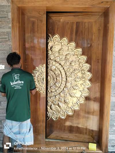 #wooden  #doors  #brass  #work  #kshethrainterior  #❤kshethrainterior  #palakkad  #KitchenIdeas  #HouseDesigns  #HouseDesigns  #WoodenBalcony  #HomeAutomation