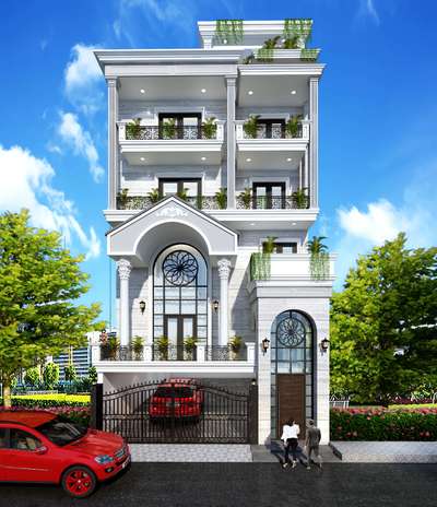 Elevation design for a 200 sq.yd plot in delhi.... #ElevationHome  #frontElevation  #residentialbuilding  #ContemporaryHouse  #delhidiaries  #Delhihome
