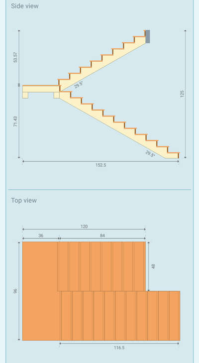 Standard size stair design