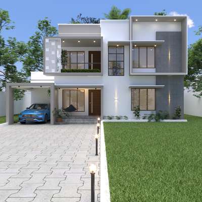 3 bedroom house. total area 1700 sqft. #modernminimalism #ContemporaryHouse #ElevationDesign