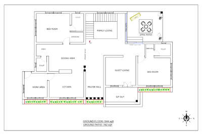 Ground Floor- 1844 sqft



#keralahomedesignz 
#keralahomeplans