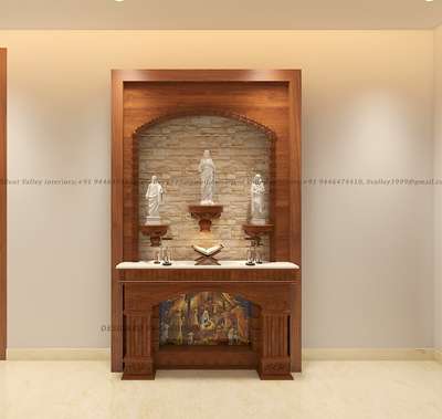 This is for our Thodupuzha Residence
Interior work. The client needs a traditional prayer area and prayer unit design for their living area."