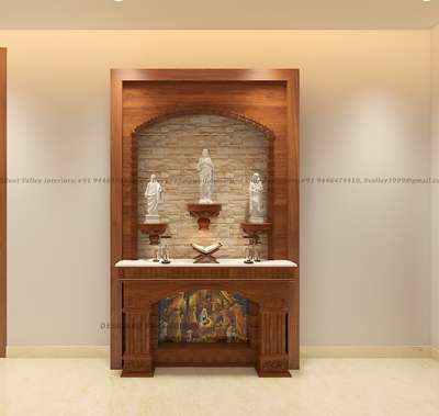 This is for our Thodupuzha Residence
Interior work. The client needs a traditional prayer area and prayer unit design for their living area."