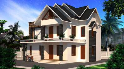 #gableroof #KeralaStyleHouse #architecturedesigns #draughtsman #3delevation🏠