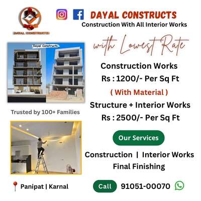 We Build Your Dream Home 

Construction with All Interior Works 

 #HouseConstruction #Contractor #interiorcontractors #Architectural&Interior #Residentialprojects #Builders&Interiors #panipat #karnalcity #lowcosthomedecor