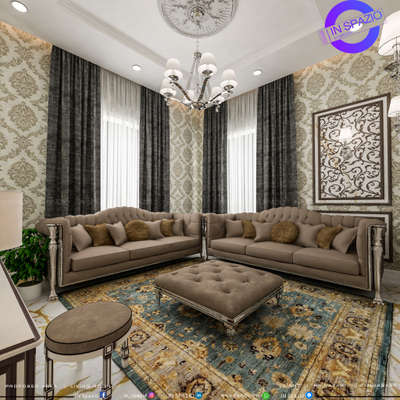 A royal theme living room are designed for Mr. Nazar @ kizhissery.