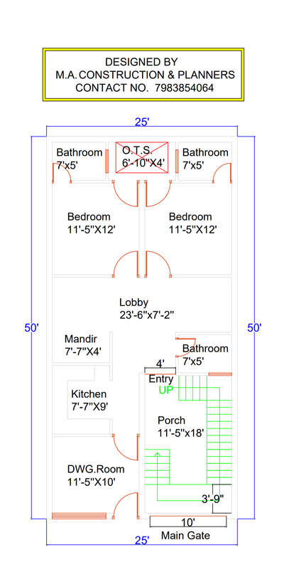 25x50 ground floor house plan  #houseplan  #planner  #Architectural_Drawings  #nakshadesign  #nakshaconstruction  #3BHKPlans  #FloorPlans