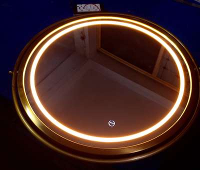 brass brush finished customised frame with front lighted ,