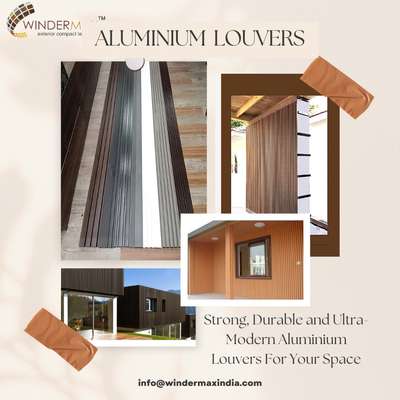 Aluminium Louvers
.
.
#aluminiumlouvers #aluminium #Exterior #wpcinterior #louvers #elevation #site #Interiordesigner #Frontelevation #modernexterior  #Home #Decor #louvers #interior #aluminiumfin #fins #wpc #wpcpanel #wpclouvers #homedecor  #elevationdesign #architect #interior #exteriordesign #architecturedesign #civilengineering  #interiordesigner #elevations #drawing #frontelevation #architecturelovers #home #facade 
.
.
For more details our all products please visit websites
www.windermaxindia.com
www.indianmake.co.in 
Info@windermaxindia.com
or call us on 
9810980636, 9810980278

Regards
Windermax India