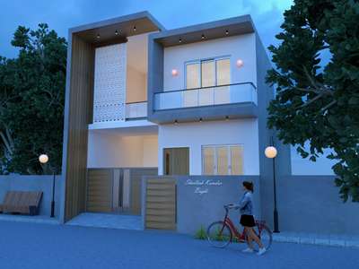 24' Front Elevation Design
 #frontElevation 
 #3delivation 
#CivilEngineer 
#modernhome 
#moderndesign