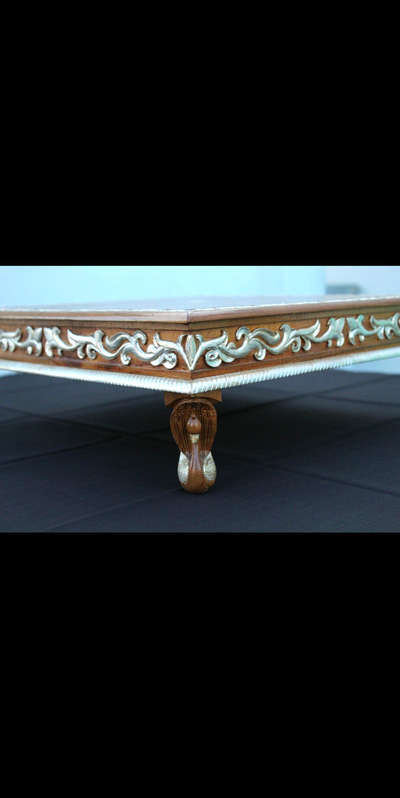 *Silver plated royal wooden table *
hand carving with silver plated antique Bajot/Pata ,
pure silver plated hand made item