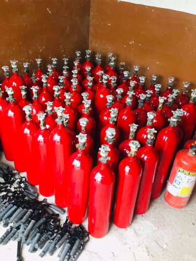 Fire extinguisher refilling work.