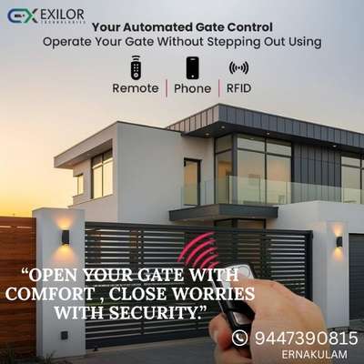 നിങ്ങളുടെ പ്രവേശന കാവടത്തിന് പുതിയ മുഖം - Smart & Secure Automatic Gates 
#automaticgate #automaticrollingshutter #HomeAutomation #automaticdoorlock #cctvsolution #exilor#ernakulam
