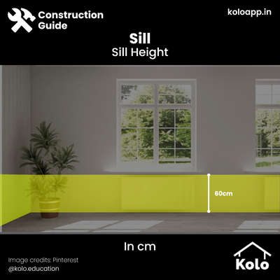 The height between the base of the window and floor level is known as Sill height. Making it too low can pose a risk to children and making it too high would make it difficult for all people to look out of the window hence always maintain it within the average heights 

Hit save on our posts to refer to later.

Learn tips, tricks and details on Home construction with Kolo Education🙂

If our content has helped you, do tell us how in the comments ⤵️

Follow us on @koloeducation to learn more!!!

#koloeducation #education #construction  #interiors #interiordesign #home #building #area #design #learning #spaces #expert #consguide #style #interiorstyle #main #sillheight  #sill #averageheight