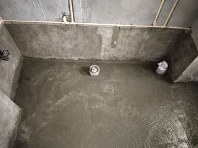 Toilet floor water proofing work  at kakkanadu site