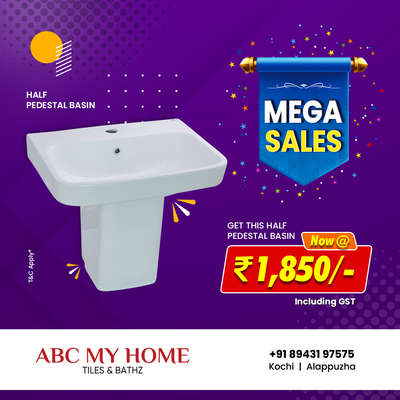 ABC MY HOME 'MEGA SALES' ഓഫർ ഇതാ തുടങ്ങി കഴിഞ്ഞു. നിങ്ങളുടെ വീട്ടിലേക്ക് ആവശ്യമായ ടൈൽസ് സാനിറ്ററി വെയർ ഉത്പന്നങ്ങൾ മികച്ച വിലക്കുറവിൽ വേഗം സ്വന്തമാക്കൂ. ഓഫർ ലഭിക്കുവാനായി ABC MY HOME കൊച്ചി, ആലപ്പുഴ ഷോറൂമുകൾ ഉടൻ സന്ദർശിക്കൂ.

കൂടുതൽ വിവരങ്ങൾക്ക് 91 89431 97575 എന്ന നമ്പറിൽ ബന്ധപ്പെടാവുന്നതാണ്.

#tiles #sanitaryware #plumbing #bathroomfittings #kitchen #home #homesweethome #kitchentop #showroom #offers #discounts #shopping #abc #abcmyhome #granddiscountsale #trending #trendingreels #trendingoffer #megasales #reels #kerala #kochi #alappuzha #eramalloor #india