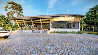 restaurant elevation design 3d