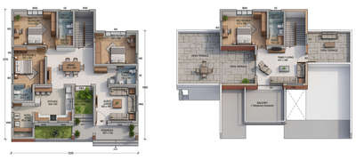 Designed for Mr. Anilkumar V. K. and situated in the scenic landscape of Valiyakavu, Ranni, this stunning East-facing residence is a masterclass in blending contemporary architectural lines with the functional needs of a tropical climate. Spanning a total of 2,068 SQ.FT., the home offers a perfect balance of privacy, luxury, and open-air living. The layout intelligently separates social zones (Guest Living) from private family zones (Dining and Bedrooms), ensuring comfort even when entertaining guests. 
 #architecturedesigns #Architect #FloorPlans