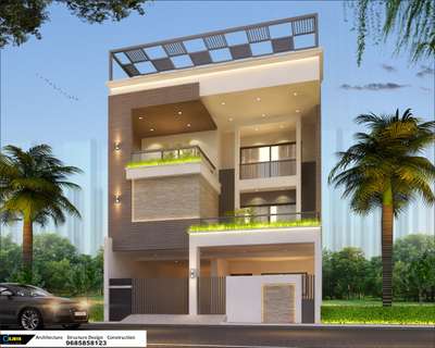 modern Elevation for banglow 
size 30'0"x 72'0" with construction area 5000 sqfeet Residential Building
 #ojman  #ElevationDesign  #constructionsite