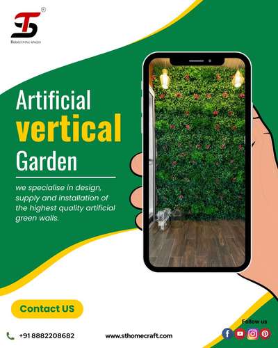 Welcome to our Instagram Page dedicated to the mesmerizing world of artificial vertical gardens! Immerse yourself in the beauty and innovation of vertical greenery as we showcase stunning installations and designs that bring nature indoors. Our curated collection of artificial vertical gardens provides an enchanting and maintenance-free alternative to traditional gardening, perfect for urban dwellers, small spaces, or anyone seeking a touch of greenery without the hassle. Follow us to discover a diverse array of breathtaking designs, from lush tropical paradises to elegant and minimalist arrangements.

To know more visit
📩 Comment or DM ' smart ' to order
📞Contact - +91 8882208682
💻www sthomecraft.com
Follow 👉@sthomecraft
Follow👉 @@sthomecraft
Follow👉 @@sthomecraft

#artificialverticalwall #artificialgreenwall #artificialverticalgarden #artificialgarden #greengarden #interiors123 #instainterior #interiordesigninspiration #interior_design #interiorarchitecture #landscapedesign #50