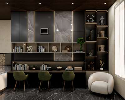 mezzanine design - study area / reading area . Crafted with precision for client at vembayam. 
#mezzanine #InteriorDesigner