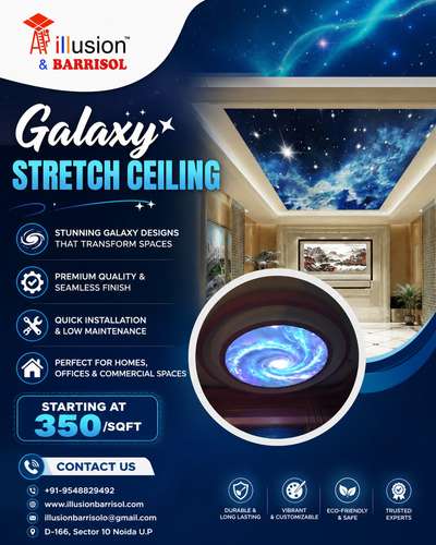 Turn your ceiling into a galaxy 
Luxury Stretch ceilings that elevate your space with light, design & seamless finish.
Starting at ₹350/sqft
DM to upgrade now
#StretchCeiling #GalaxyCeiling #LuxuryInteriors #ModernDesign #explorepage