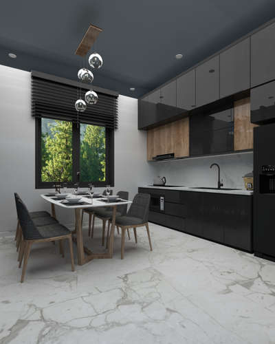 SketchUp kitchen models #ClosedKitchen #LargeKitchen #WoodenKitchen #InteriorDesigner #bahrain