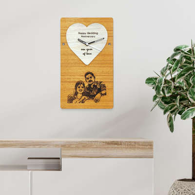 Enhance your home with elegant customised photo engraved wooden plaque  #picloon #wooden #clock #customised #personalised #gift #WallDecors