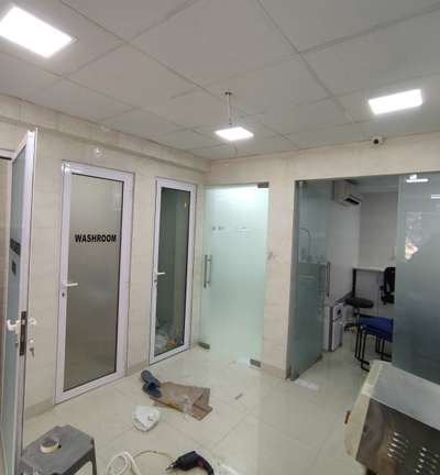 #Toughened glass door  #aluminium door  with toughened glass