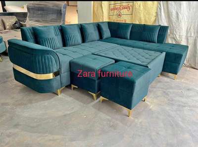 L shape sofa
6 seater sofa 2 Puffy 1 center table with glass