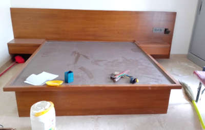#Double bed with material work only #Bed